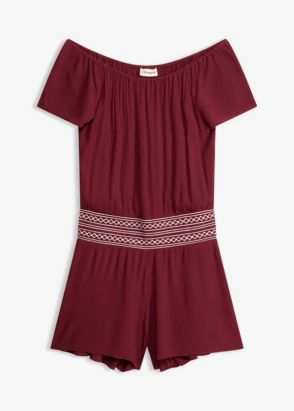 Jumpsuit in rot von vorne - bonprix