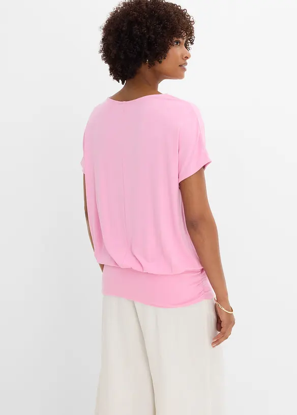 Shirt aus softem Viskose-Mix in rosa von hinten (im Anschnitt) - bonprix