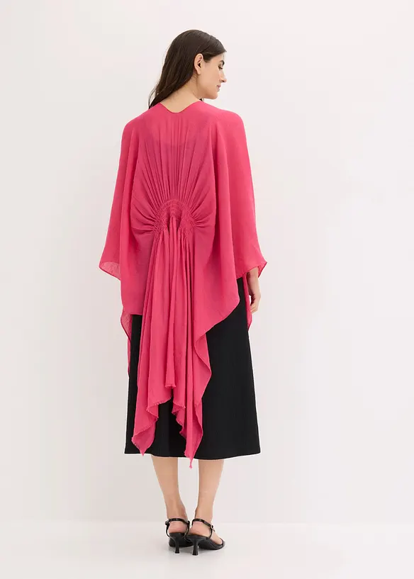 Poncho im Smokdetail in pink von hinten (im Anschnitt) - bonprix