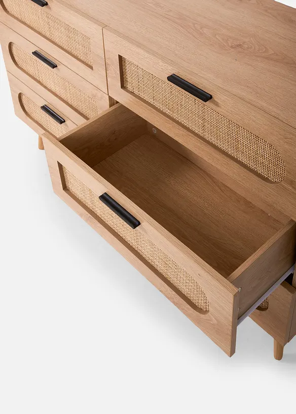 Sideboard mit Rattanschubladen in beige (Detailaufnahme) - bonprix