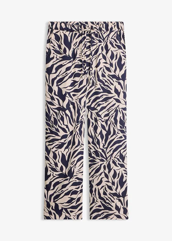 Schlupfhose aus fließender Viskose in blau von vorne - bonprix