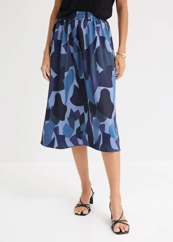 bedruckter Satin-Rock in blau von vorne - bonprix bedruckter Satin-Rock in blau von vorne - bonprix