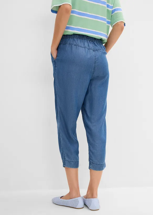 7/8-Karottenhose aus Lyocell in blau von hinten - bonprix 7/8-Karottenhose aus Lyocell in blau von hinten - bonprix