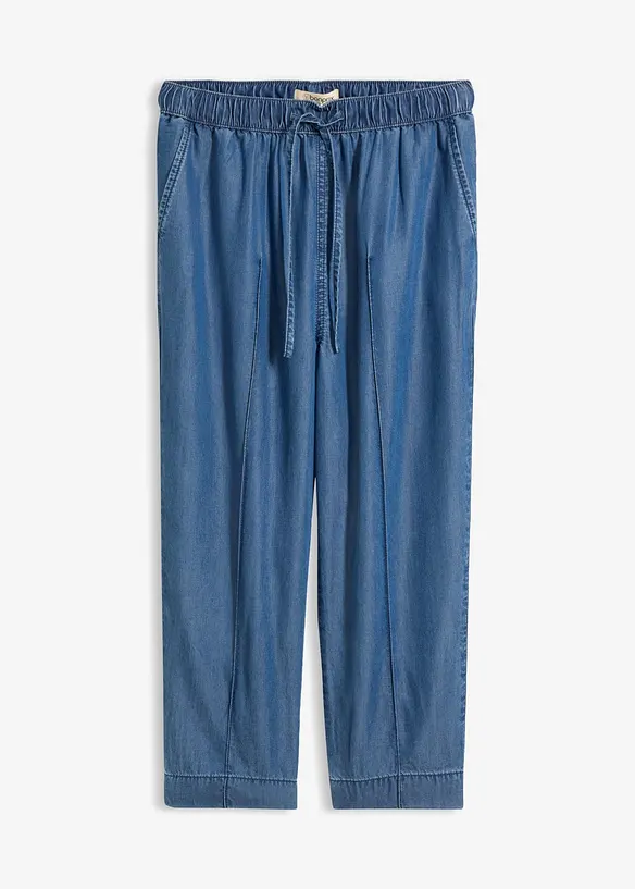 7/8-Karottenhose aus Lyocell in blau von vorne - bonprix 7/8-Karottenhose aus Lyocell in blau von vorne - bonprix