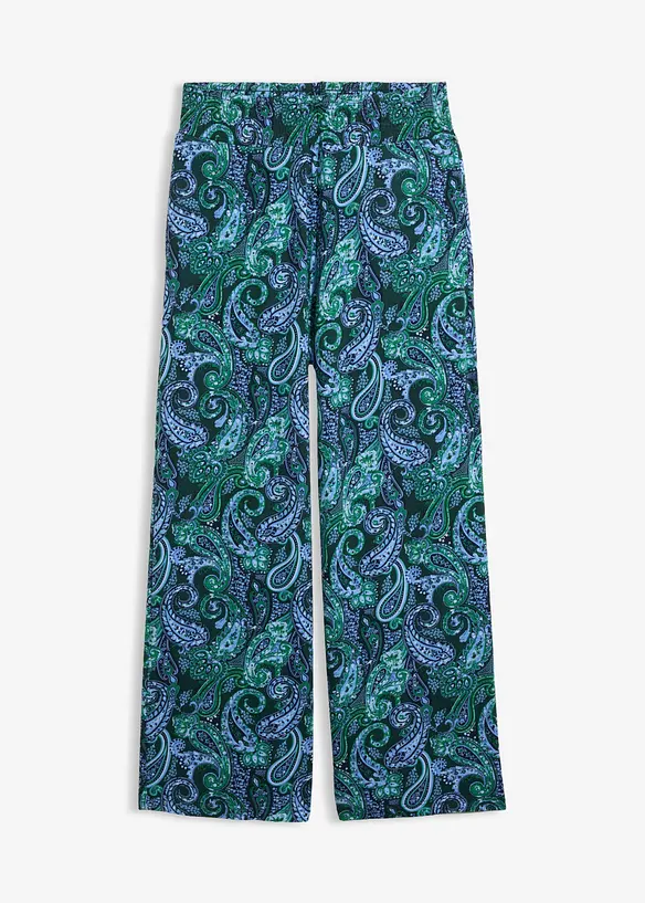 Jersey-Hose aus fließender Viskose in grün von vorne - bonprix Jersey-Hose aus fließender Viskose in grün von vorne - bonprix