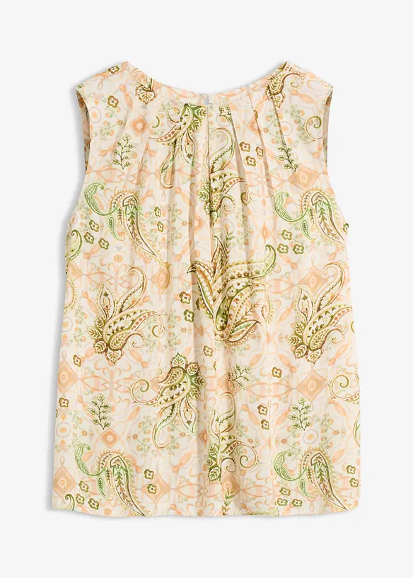 Top aus fließender Viskose in beige von vorne - bonprix