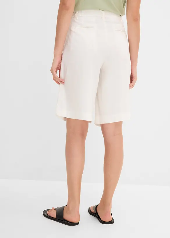 Marlene-Shorts aus Leinen-Viskose-Mix in weiß von hinten - bonprix Marlene-Shorts aus Leinen-Viskose-Mix in weiß von hinten - bonprix