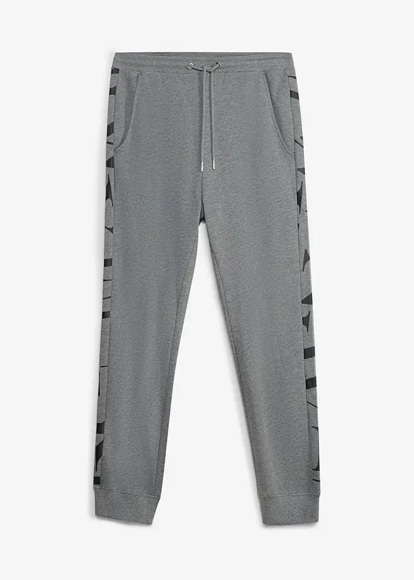 Jogginghose mit Seitenstreifen aus Bio-Baumwolle in grau von vorne - bonprix Jogginghose mit Seitenstreifen aus Bio-Baumwolle in grau von vorne - bonprix
