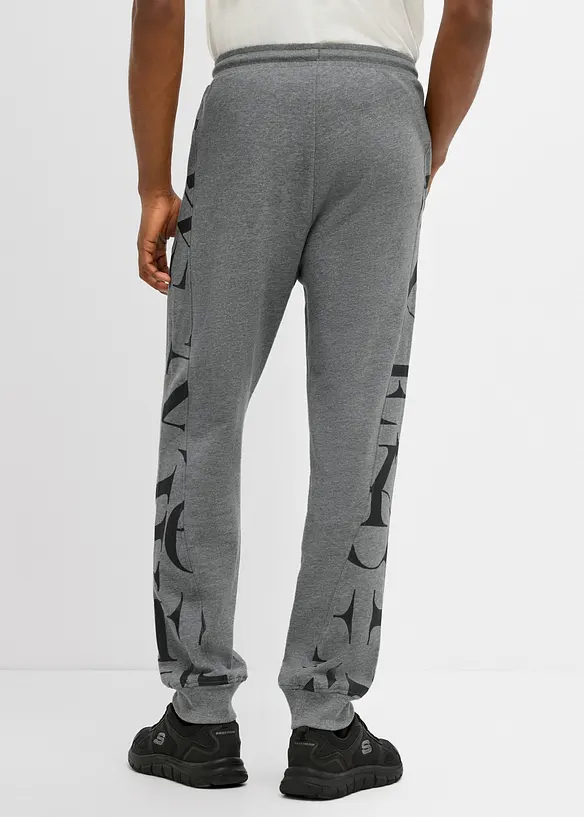Jogginghose mit Seitenstreifen aus Bio-Baumwolle in grau von hinten - bonprix Jogginghose mit Seitenstreifen aus Bio-Baumwolle in grau von hinten - bonprix