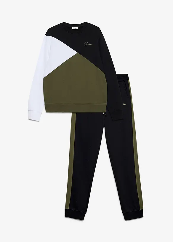 Jogginganzug (2-tlg. Set) in schwarz von vorne - bonprix