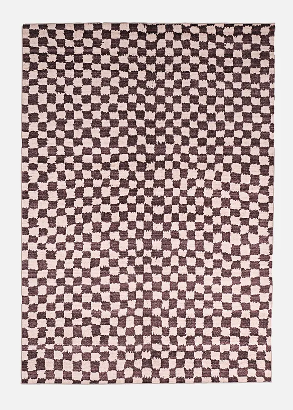 Teppich mit karierter Musterung in braun von vorne - bonprix