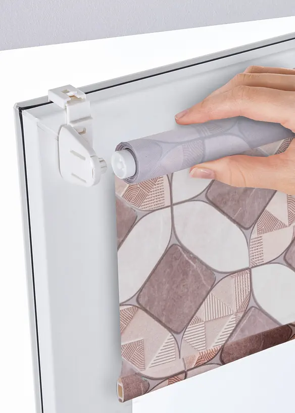Sichtschutzrollo mit Druck in braun - bonprix