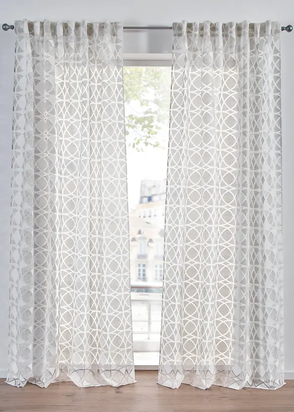 Ausbrenner Gardine (1er Pack) in weiß - bonprix