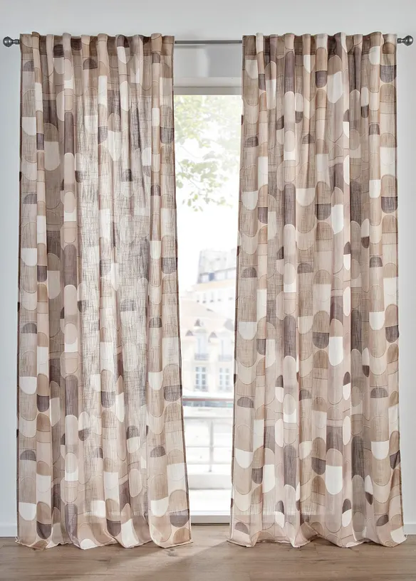 Vorhang mit recyceltem Polyester (1er Pack) in beige - bonprix