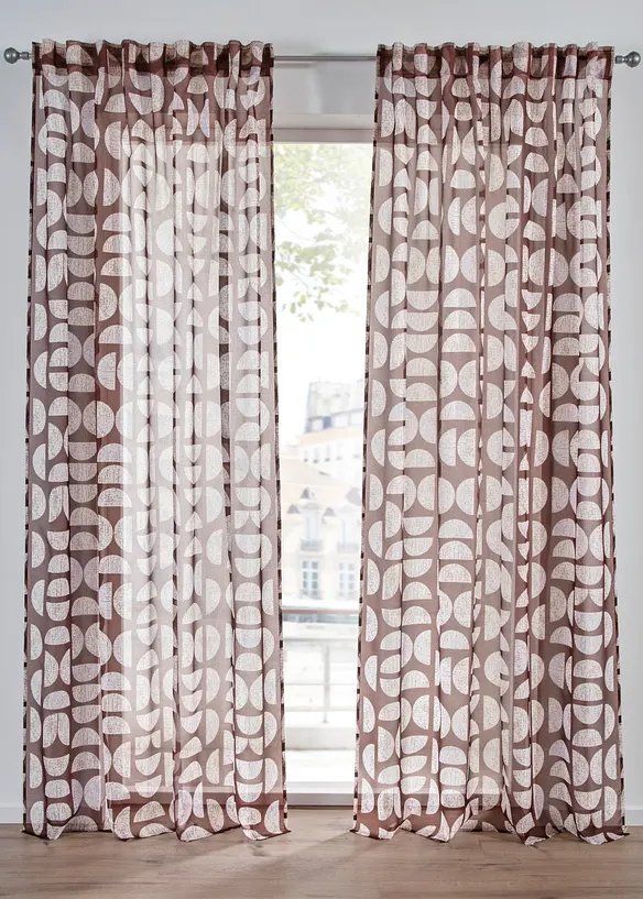Gardine mit feiner Struktur (1er Pack) in beige - bonprix