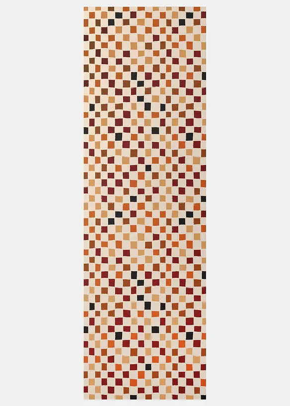 Waschbare Fußmatte kariert in orange - bonprix
