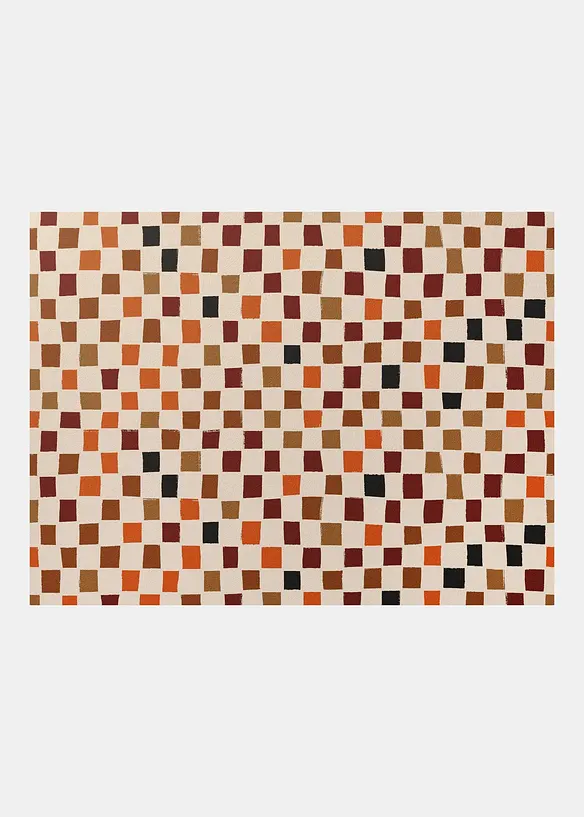 Waschbare Fußmatte kariert in orange - bonprix
