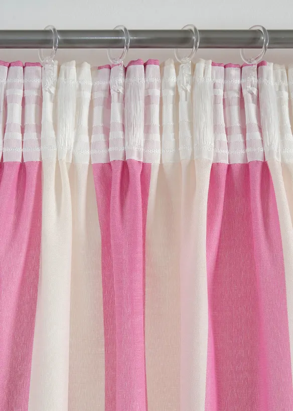 Vorhang mit recyceltem Polyester, auch in extra lang (1er Pack) in pink - bonprix