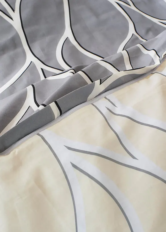 Wendbare Perkal-Bettwäsche in beige (Detailaufnahme) - bonprix