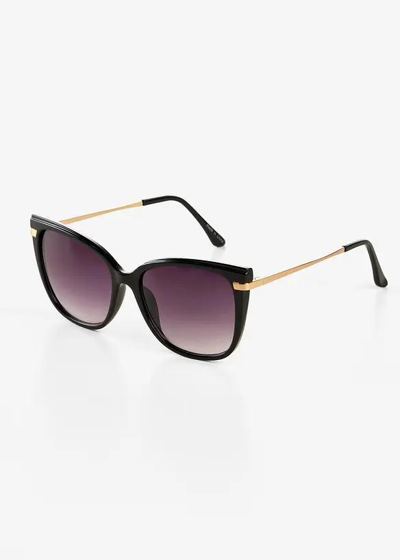Sonnenbrille in Butterflyform in schwarz von vorne - bonprix