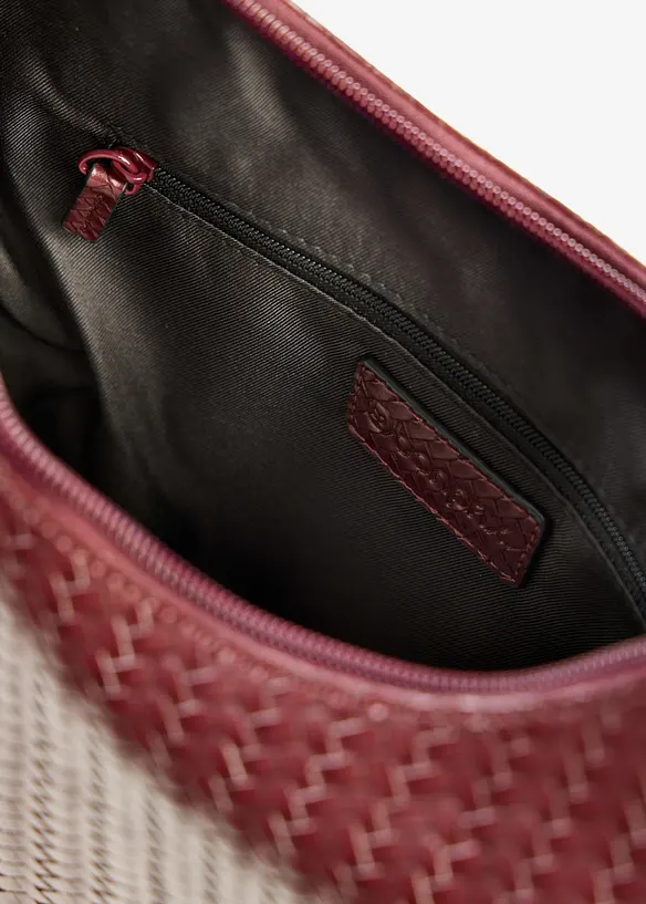 Handtasche in Weboptik in rot geöffnet - bonprix