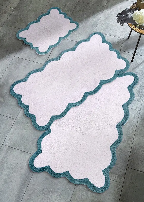 Baumwoll Badematte mit gebogener Kante in beige - bonprix