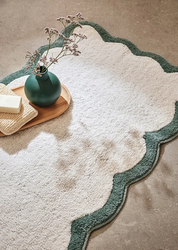 Baumwoll Badematte mit gebogener Kante in beige (Ambiente) - bonprix