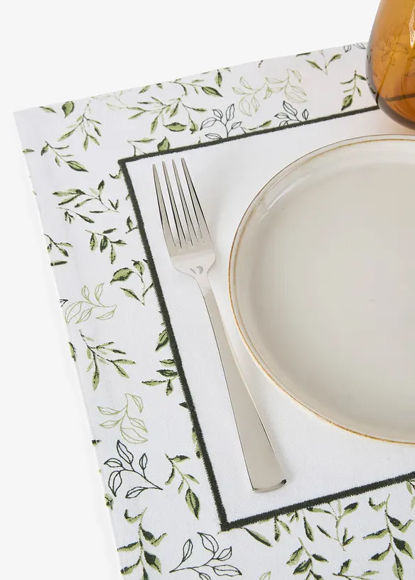 Tischsets aus Bio-Baumwolle (2er Pack) in grün - bonprix