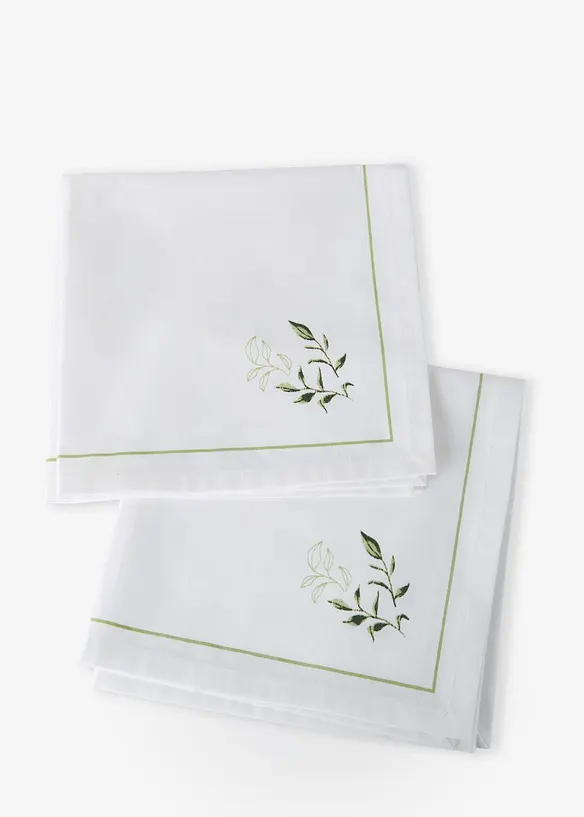 Stoffservietten aus Bio-Baumwolle (2er Pack) in grün - bonprix