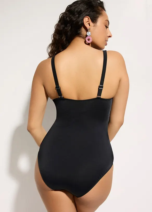 Medium Shape-Badeanzug in schwarz von hinten (Totalaufnahme) - bonprix