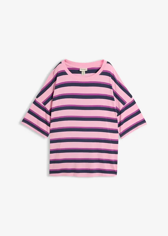 Oversize-Shirt aus fließender Viskose in rosa von vorne - bonprix