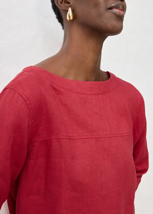 Tunika aus reinem Leinen in rot von hinten (im Anschnitt) - bonprix
