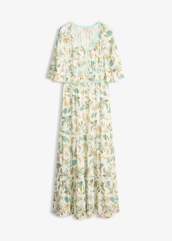 Maxikleid aus fließender Viskose in beige von vorne - bonprix Maxikleid aus fließender Viskose in beige von vorne - bonprix