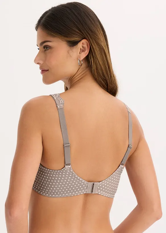Bügel-BH mit zarter Spitze (2er Pack) in beige von hinten (im Anschnitt) - bonprix