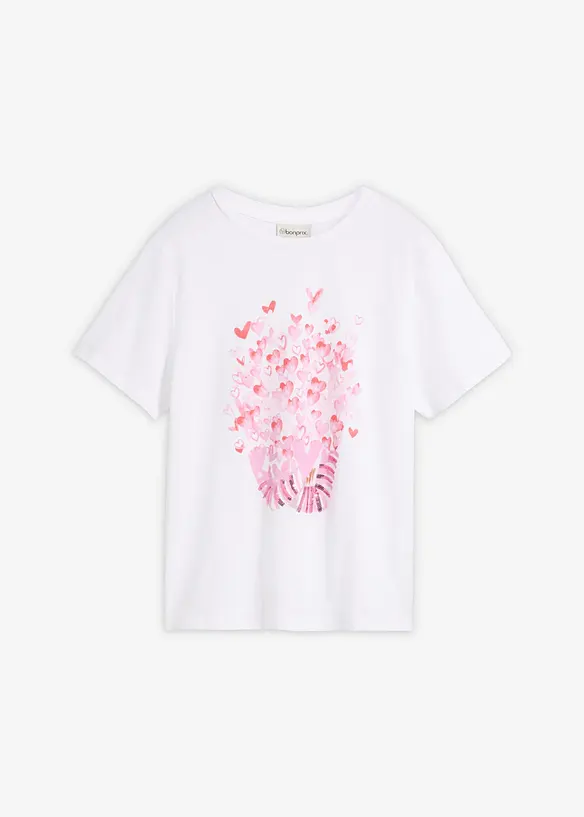 T-Shirt aus reiner Baumwolle in weiß von vorne - bonprix T-Shirt aus reiner Baumwolle in weiß von vorne - bonprix