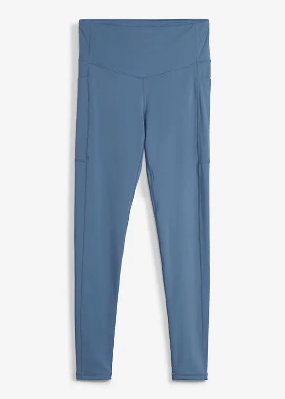 Komfort Sport-Leggings mit Handytasche, schnelltrocknend in blau von vorne - bonprix