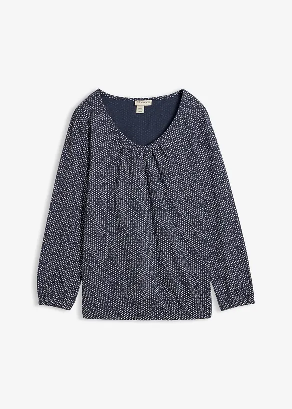 Shirt aus reiner Bio-Baumwolle in blau von vorne - bonprix