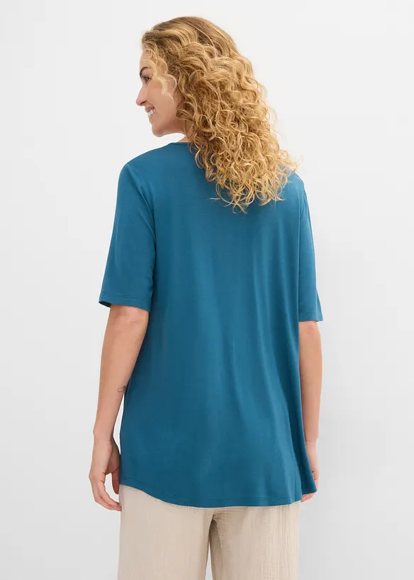 Longshirt aus softer Viskose in petrol von hinten (im Anschnitt) - bonprix