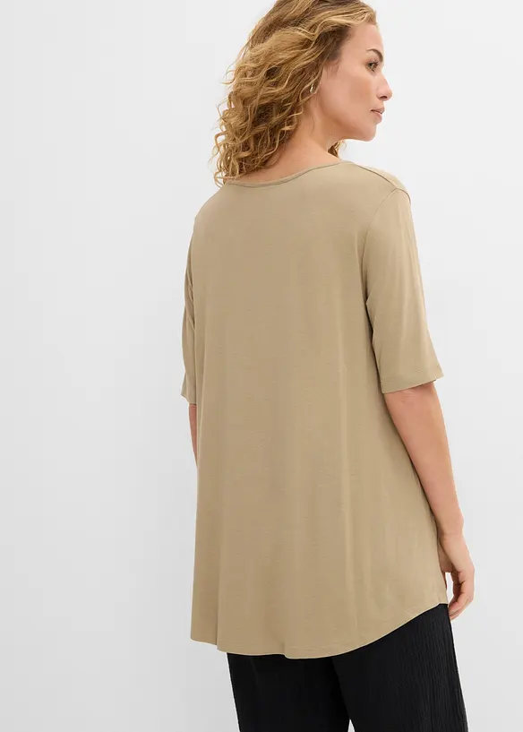 Longshirt aus softer Viskose in braun von hinten (im Anschnitt) - bonprix