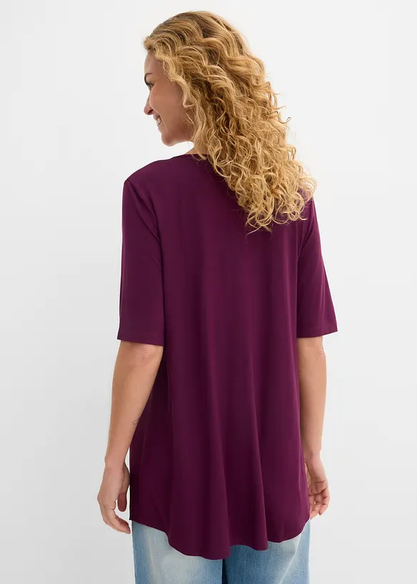 Longshirt aus softer Viskose in lila von hinten (im Anschnitt) - bonprix