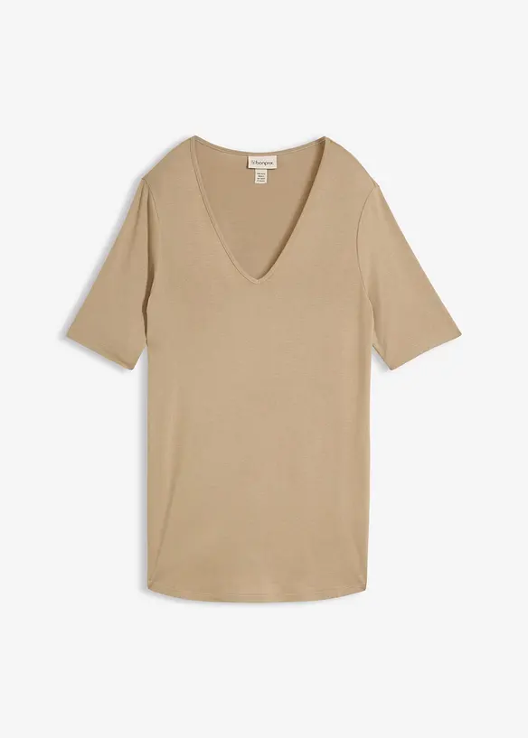 Longshirt aus softer Viskose in braun von vorne - bonprix