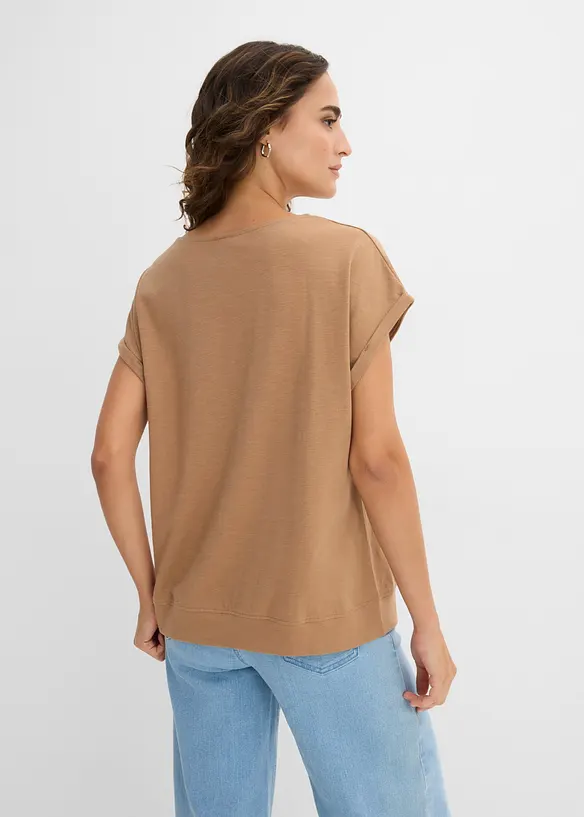 T-Shirt aus reiner Bio-Baumwolle (2er Pack) in braun von hinten (im Anschnitt) - bonprix