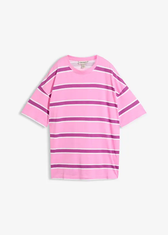 Boxy-Shirt aus Baumwoll- Viskose - Mix in rosa von vorne - bonprix