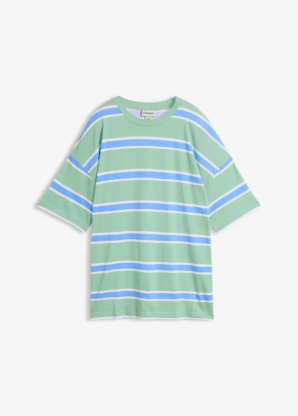 Boxy-Shirt aus Baumwoll- Viskose - Mix in grün von vorne - bonprix