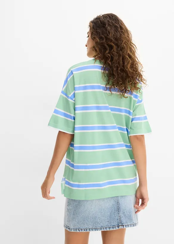 Boxy-Shirt aus Baumwoll- Viskose - Mix in grün von hinten (im Anschnitt) - bonprix