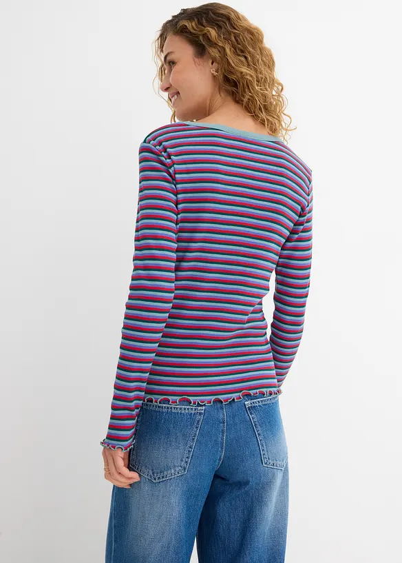 Rippshirt aus Bio-Baumwolle in petrol von hinten (im Anschnitt) - bonprix Rippshirt aus Bio-Baumwolle in petrol von hinten (im Anschnitt) - bonprix