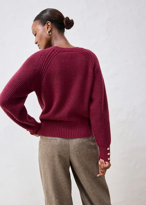 Pullover aus weichem Woll-Mix in rot von hinten (im Anschnitt) - bonprix Pullover aus weichem Woll-Mix in rot von hinten (im Anschnitt) - bonprix