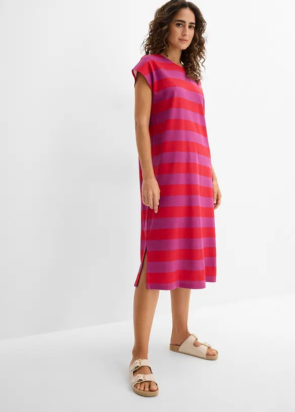 Jerseykleid aus Interlock in rot von vorne (Totalaufnahme) - bonprix