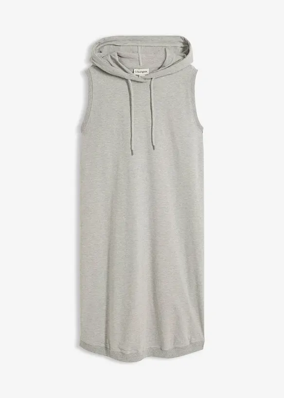 Shirtkleid aus elastischem Baumwoll-Mix in grau von vorne - bonprix