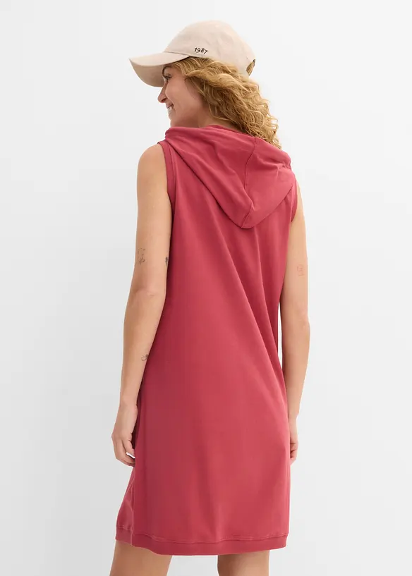 Shirtkleid aus elastischem Baumwoll-Mix in rot von hinten (Totalaufnahme) - bonprix